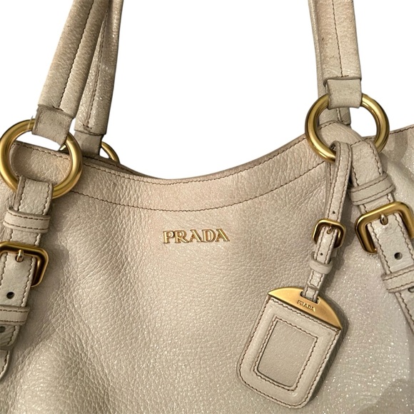 Authentic Prada Cervo Shine Double Zip Leather Tote - Picture 4 of 16